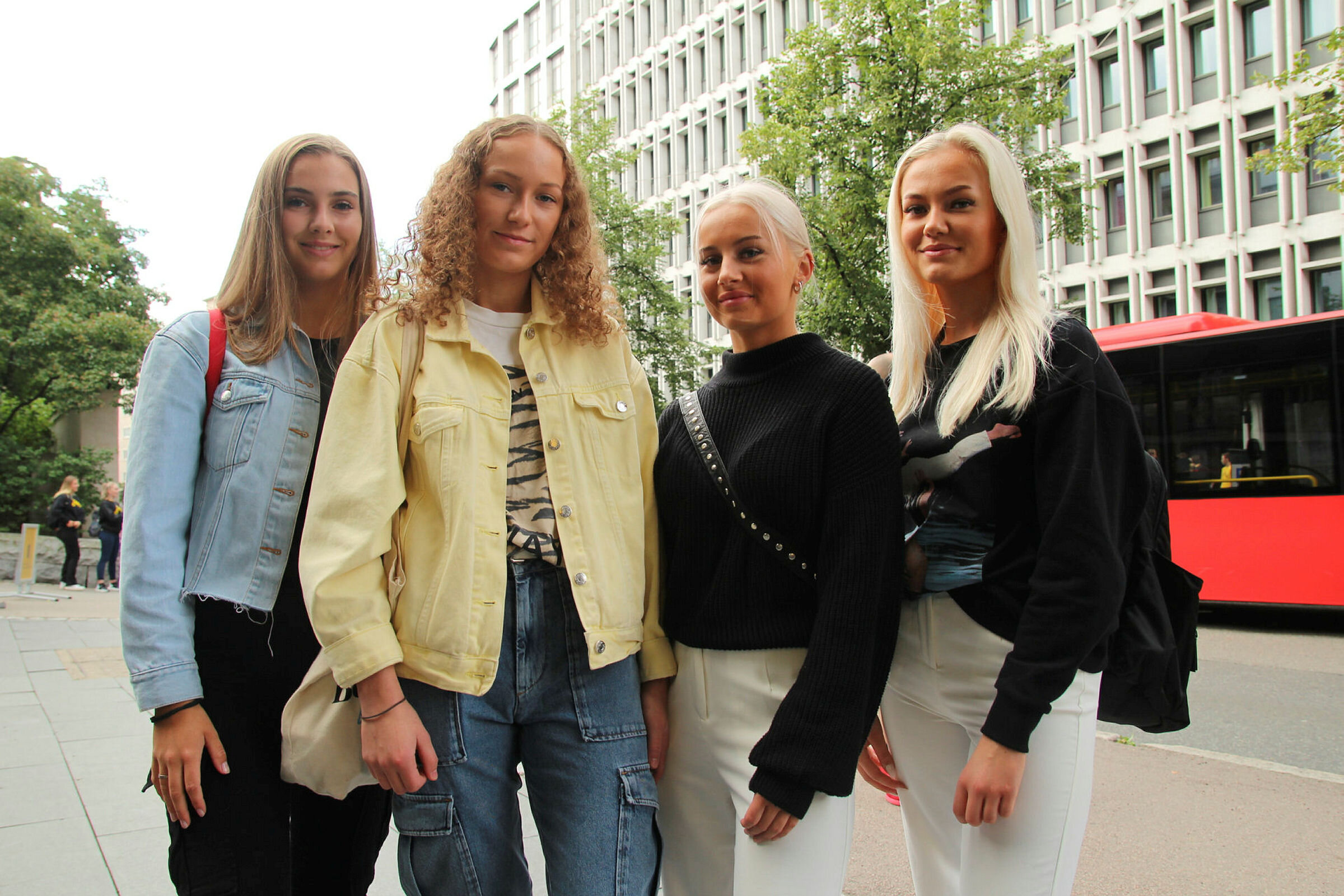 Oda Urke, Ine Staås, Julie Gate, Thea Holm utenfor Oslomet august 2019.