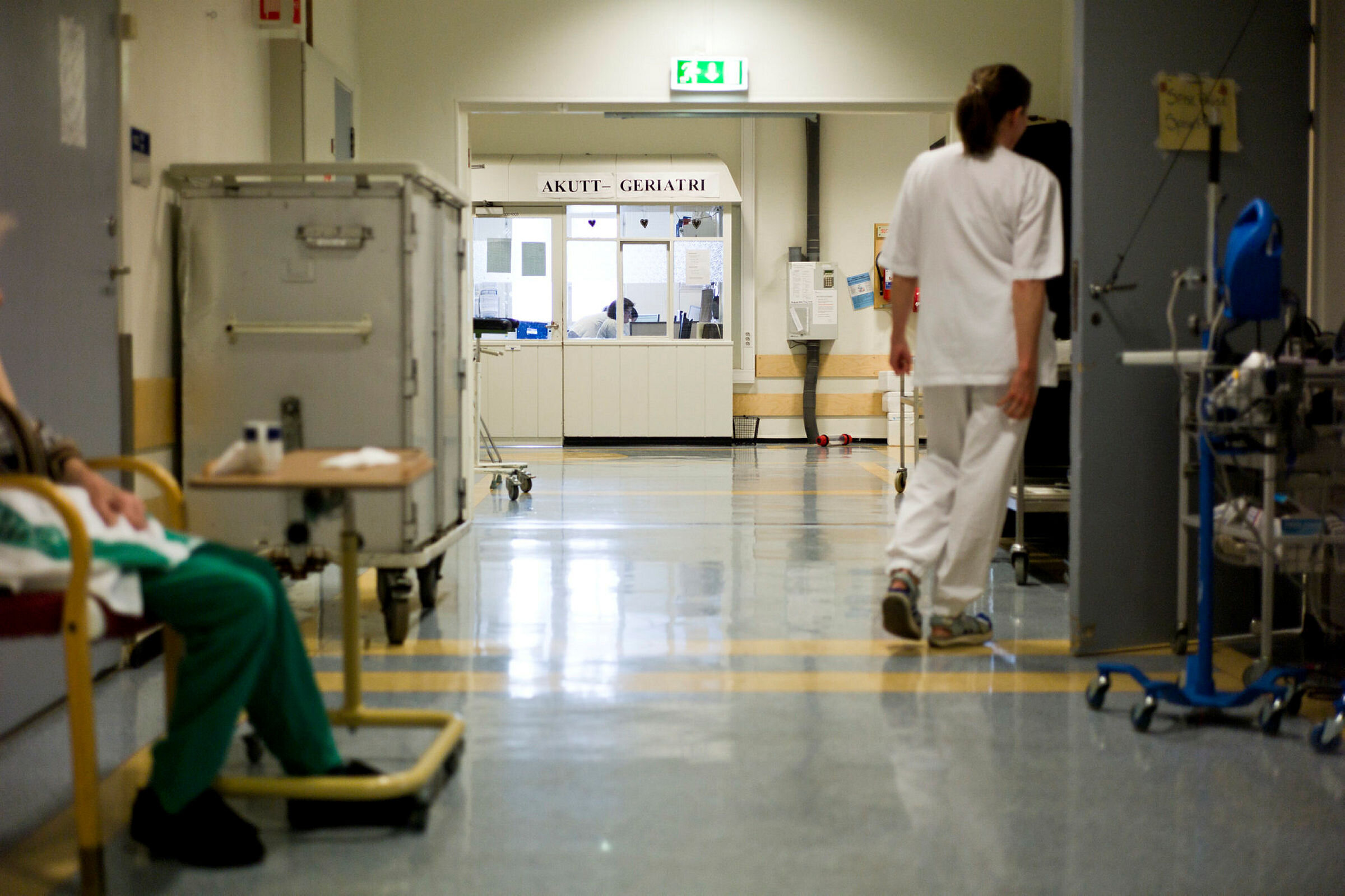 Korridor på geriatrisk avdeling, Ullevål universitetssykehus.