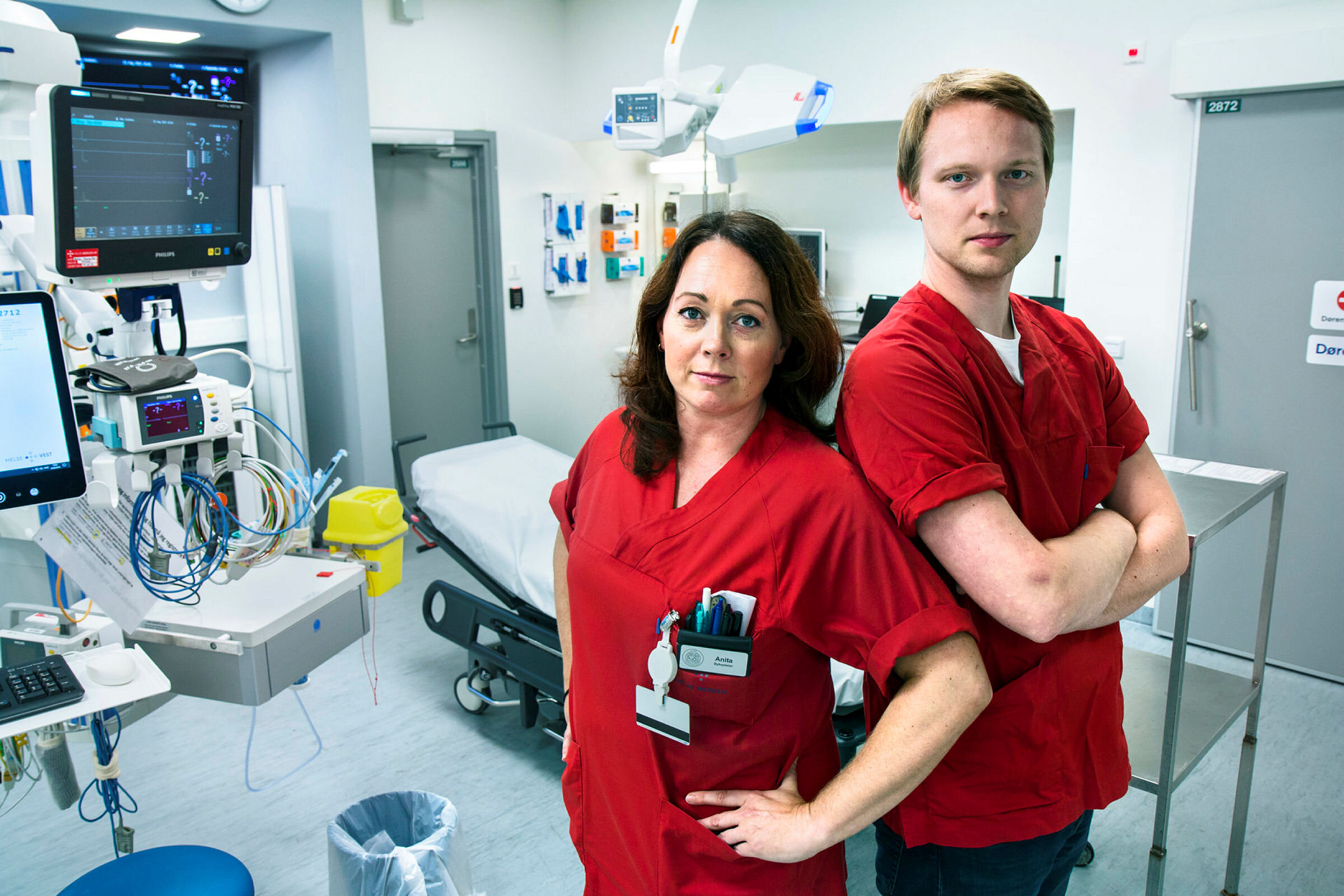 Sykepleier og plasstillitsvalgt Anita Hatlevik og sykepleier/verneombud Hans Fredrik Iversen