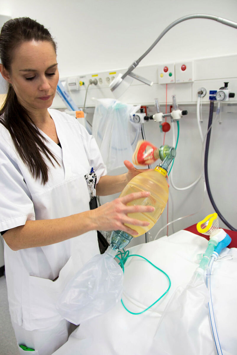 Bildet viser Cathrine Iren Iversen som holder en bag.