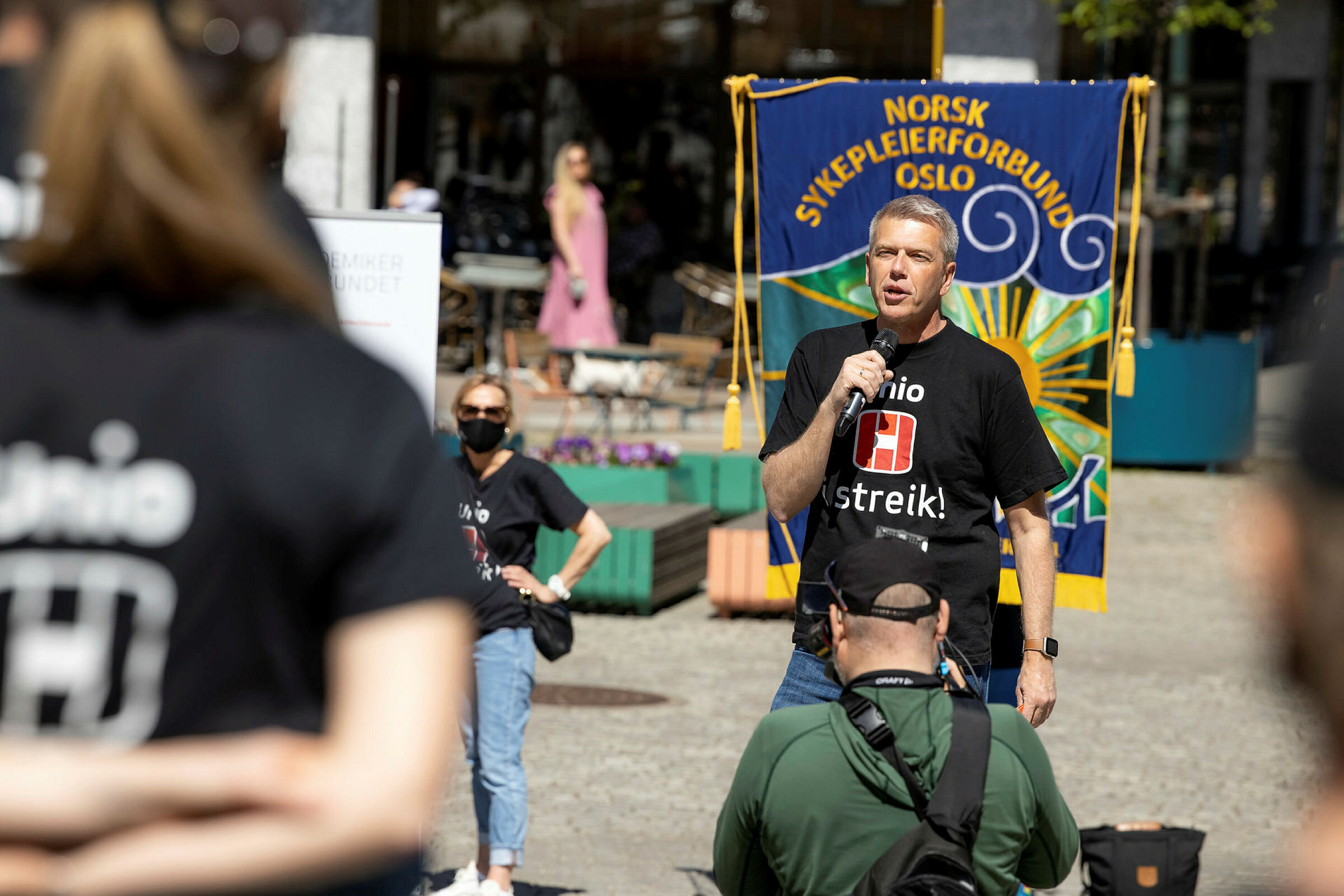 Fylkesleder Bård Eirik Ruud holder appell, Unio-streik