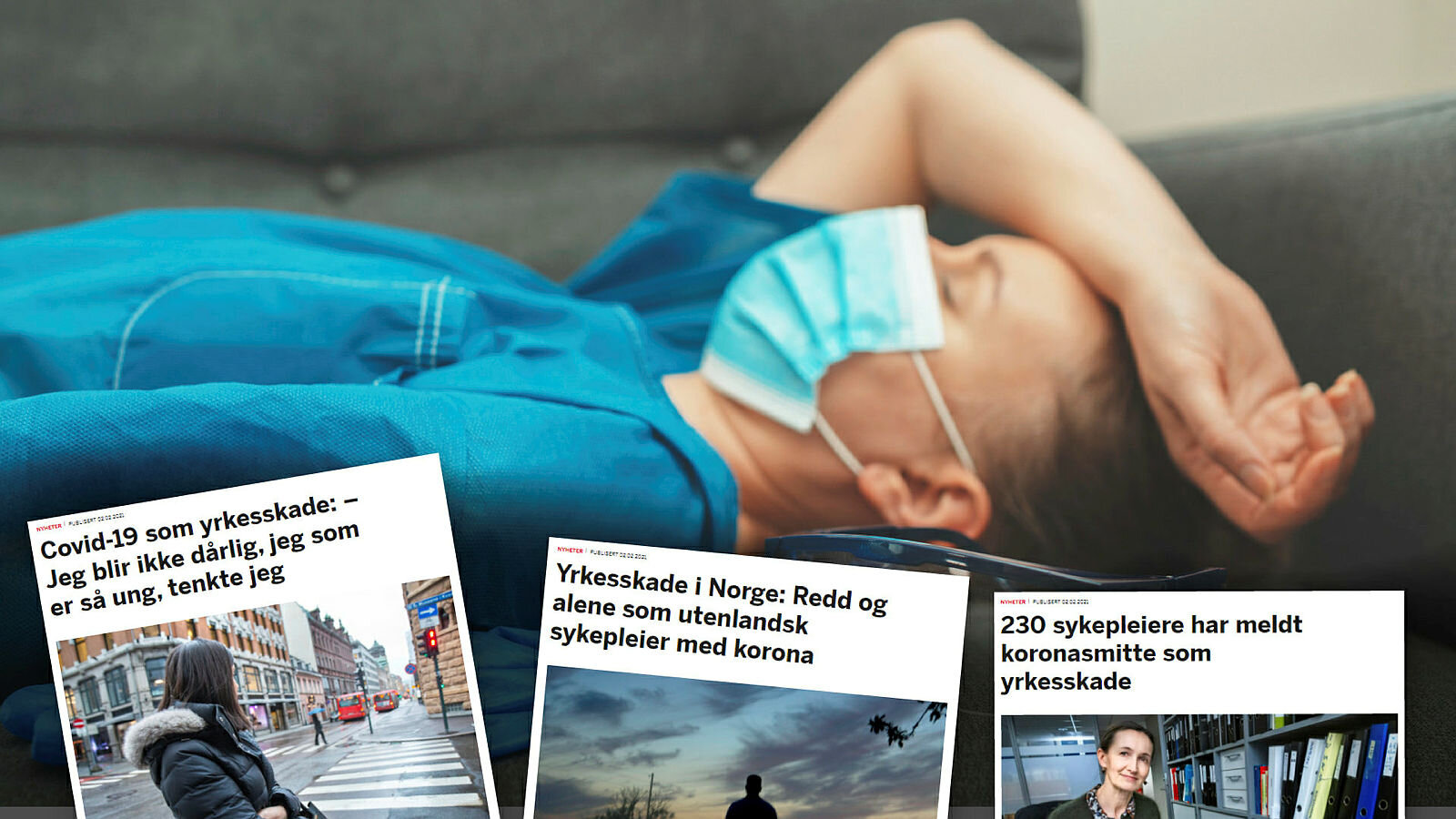 Sykepleier med korona, covid-19