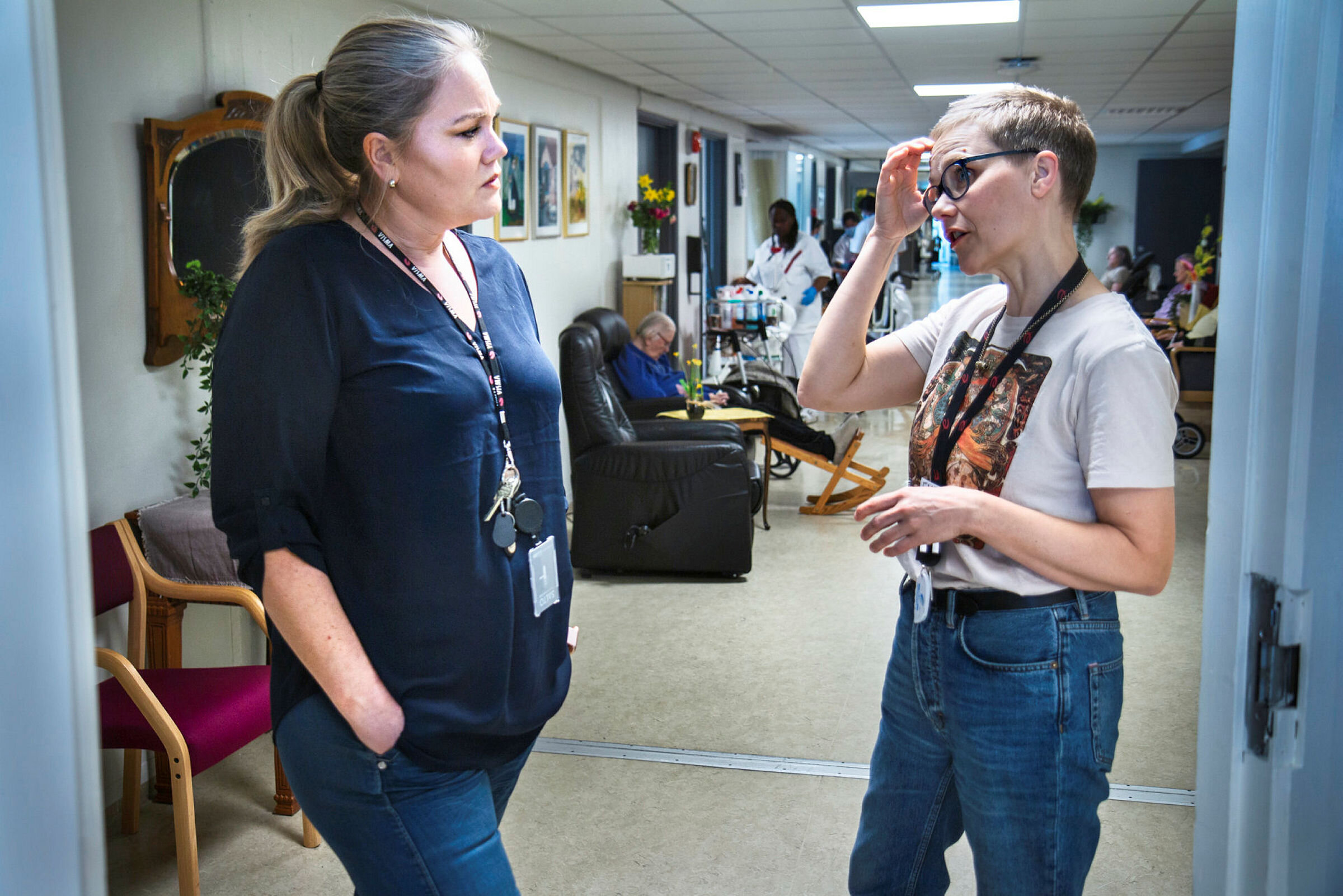 Karianne Fedøy Magnussen, sykepleier, styrer på Metodisthjemmet, sykehjem i Bergen. Sammen med ergoterapeut Emma Petursdottir.