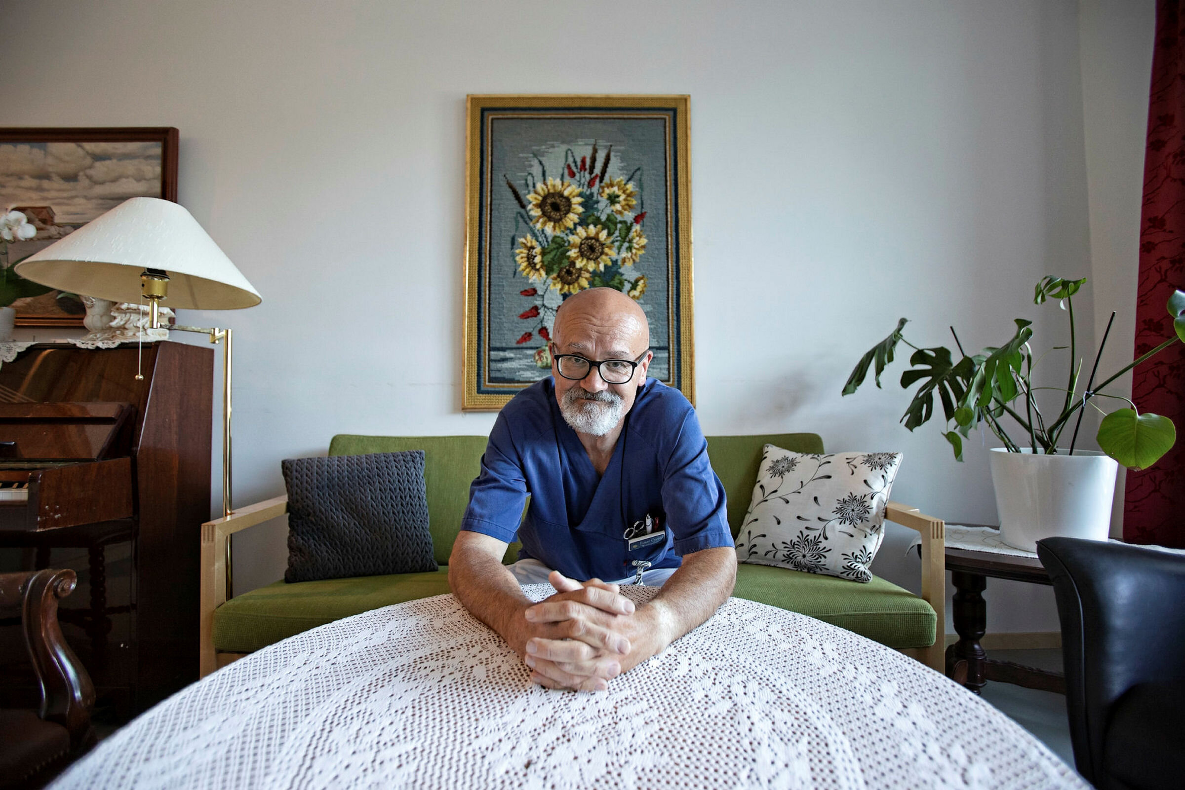 Bildet viser Einar Cyvin på Prestheia omsorgssenter i Kristiansand.