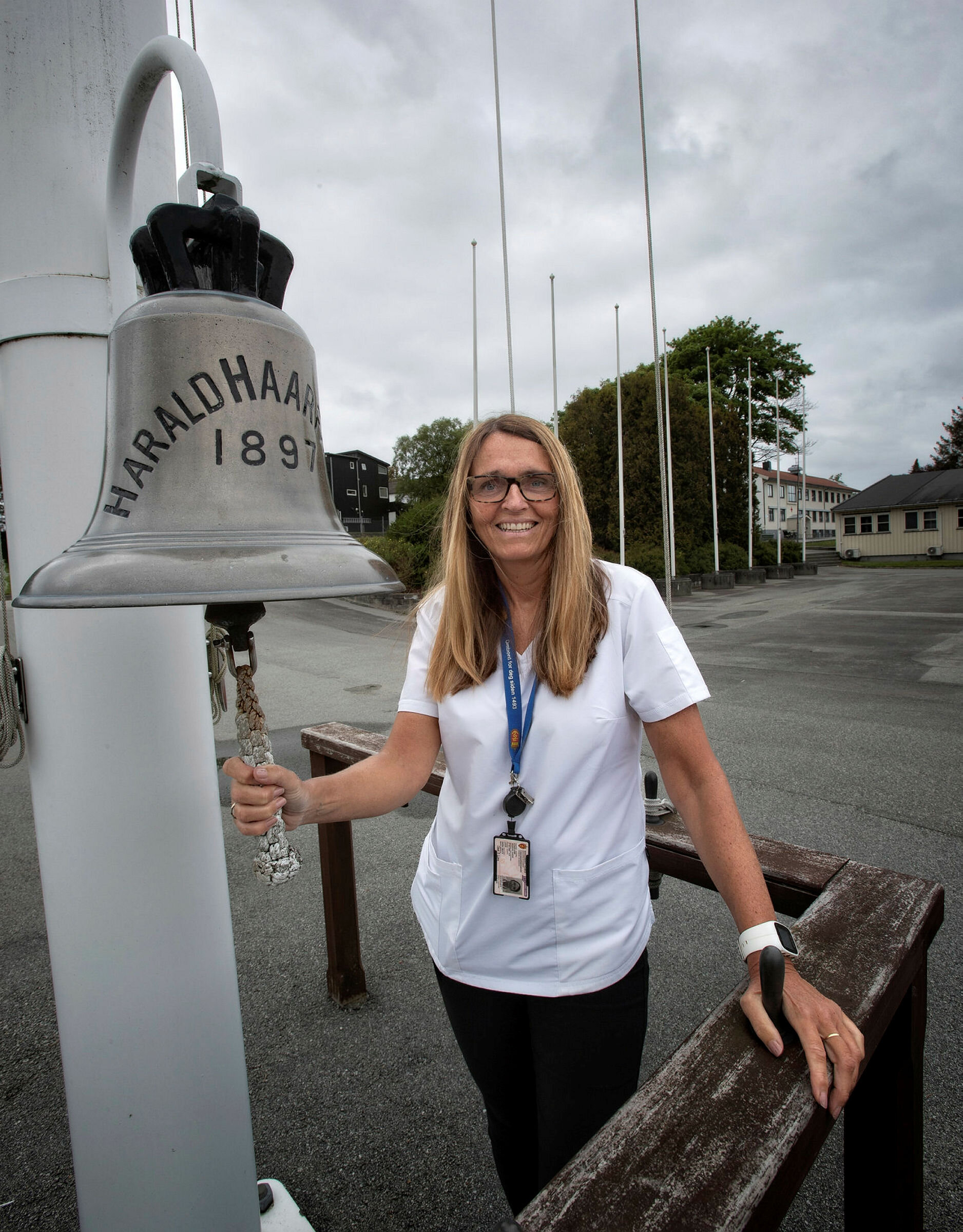 Bildet viser sykepleier Sissel Austråt i Madlaleiren.