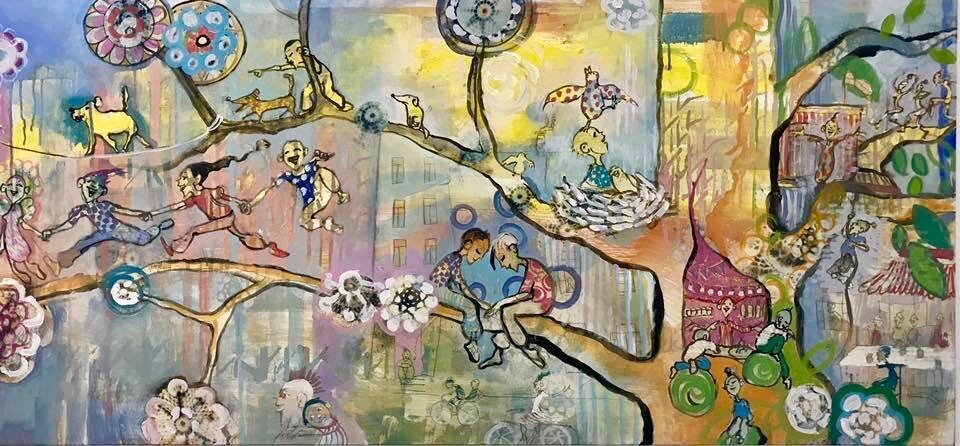  bildet viser maleri av Hanne Bringager og Eva Malmstrøm