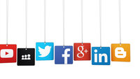 Illustrasjonen viser ikonene for ulike sosiale medier.