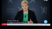 Statminister Erna Solberg på tv
