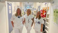 Bildet viser Audhild Rue, Stephanie Surman og Marlene Therkelsen på medisinsk intensiv på Oslo universitetssykehus, Ullevål.