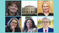 Bildet vier Ragnhild Synnøve Bergheim, Åse Kristin Ask Bakke, Stortinget, Tone Wilhelmsen Trøen, Kathy Lie og Tom Staahle.