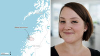 Bildet viser kart over Meløy Kommune og kommunalsjef for helse Hanne Lore Rosting Sagen