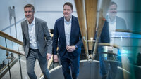 Leder i Fellesforbundet, Christian Justnes og leder i Norsk Industri, Harald Solberg 
