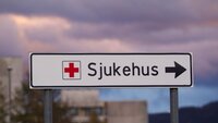 Mange norske lokalsykehus venter spent på nasjonal helse- og sykehusplan, som er varslet fremlagt av Helse- og omsorgsdepartementet til høsten. Bildet viser et veiskilt merket «Sjukehus».