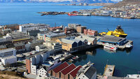 Bildet er et flyfoto av Hammerfest