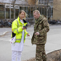 Bildet viser Marte Kjønnøy og Andrij.