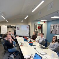 Bilde viser medlemsmøte på fylkeskontoret i Porsgrunn