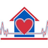 Illustrasjonen viser et hus med et hjerte foran + EKG-hjerteslag 