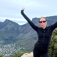 Bildet viser Stella Braathen-Reif i Sør-Afrika.