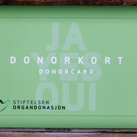 Bildet viser et donorkort.