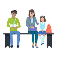 Tegning av pasienter på et venterom