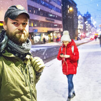 Sykepleier Max-Hendrik Wathne Gelink i snøkledd Oslo